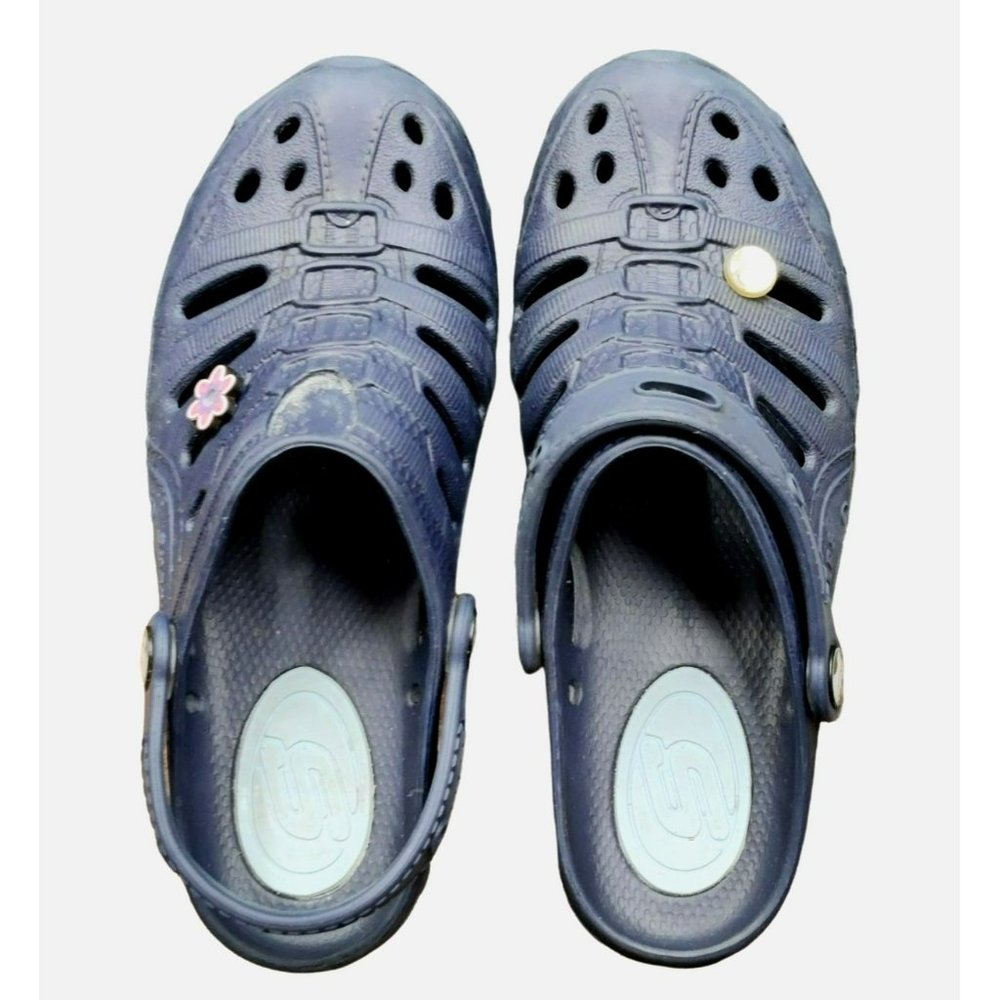 Skechers Crocs Foamies Size 6 Foam Adjustable Slingback Slip On Low Heel Mule